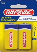 Pilhas Zinco Rayovac C (média) - Cartela com 2 Pilhas