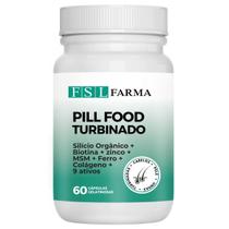 Pill Food Turbinado Com Silício Orgânico, Biotina + Zinco, MSM, Ferro, Colágeno + 9 ativos 60 Cáps
