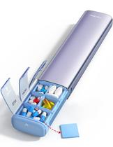 Pill Organizer Vaydeer, suporte semanal de 7 dias, 2 vezes ao dia