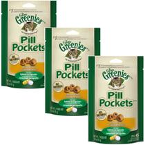 Pill Pockets Greenies Feline Chicken Flavor 45g, pacote com 3