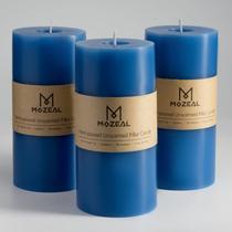 Pillar Candle MOZEAL 7,5x15 cm, sem perfume, conjunto de 3 azuis Pillar Candle MOZEAL 7,5x15 cm, sem perfume, conjunto de 3 azuis