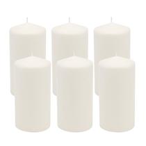 Pillar Candles Stonebriar Unperfumed White 3x6 65h Burn, pacote com 6 Pillar Candles Stonebriar Unperfumed White 3x6 65h Burn, pacote com 6