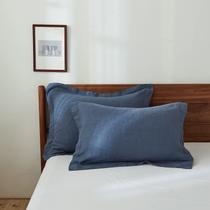 Pillow Shams King Linens 100% linho francês azul clássico