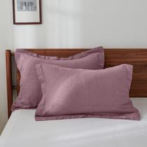 Pillow Shams King Linens, 100% linho francês, roxo, 50 x 66 cm, pacote com 2