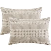 Pillow Shams PHF 100% algodão, waffle king size, pacote com 2 pacotes de aveia Pillow Shams PHF 100% algodão, waffle king size, pacote com 2 pacotes de aveia