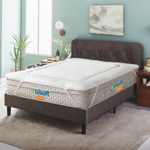 Pillow Top Casal 1,40x1,90 Capa de Colchão Macio Hipoalérgico Poliéster PetFom Proteção e Maciez