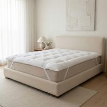 Pillow Top Casal Extra Macio Toque de Pluma Percal 400 Fios 138x188x5cm Conforto Hotel