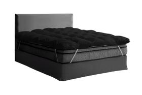 Pillow Top Casal Fibra Siliconada Super Volumosa Preto