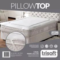 Pillow top colchão casal macio 1,40x1,90x30 protetor confortável toque suave quarto hotel chalé