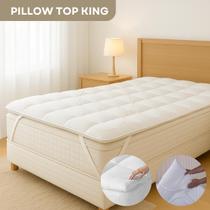 Pillow Top Colchão King Proteção Antialérgica Percal 400 Fios Conforto Hotel Luxo Super Macio Resistente E Silencioso Pillow Top Colchão King Proteção Antialérgica Percal 400 Fios Conforto Hotel Luxo Super Macio Resistente E Silencioso