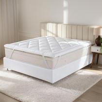 Pillow Top e Protetor de Colchão Casa Dona Super Macio 5cm de Altura com Elástico Conforto de Hotel Solteiro, Casal, Queen e King