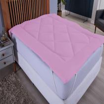 Pillow Top Extra Macio Para Colchão Casal Padrão de 1,38 x 1,88 até 0,50cm de altura. COR ROSA