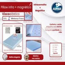 Pillow Top Infravermelho + Magnético Viscoelástico Gel Solteiro 88X6cm - Aumar