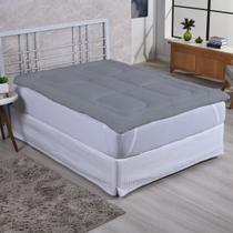 Pillow Top King Micro Percal 200 Fios 600g/m² Com Elástico 35cm Cor Cinza