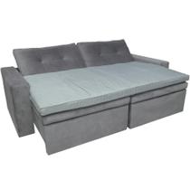 Pillow Top Para Sofá Reclinável 10cm 220x100cm Cinza