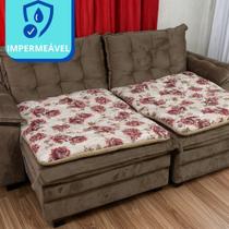 Pillow Top Para Sofá Retrátil Estampado 2,00M Flor Vermelha