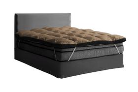 Pillow Top Protetor Colchão Casal Queen Size Avelã e Preto Pillow Top Protetor Colchão Casal Queen Size Avelã e Preto