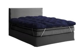 Pillow Top Protetor De Colchão Cama Casal Queen Size Azul