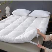 Pillow Top Queen 400 Fios Extra Macio Protetor de Colchão Branco