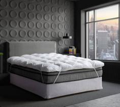 Pillow Top Solteiro 90x190x7cm 100% Fibra Siliconizada em Flocos - Plumasul produto macio
