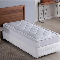 Pillow Top Solteiro Protetor Colchão Extra Macio 1,90m x 0,90m Percal 400 fios com toque Aveludado Cama Hotel