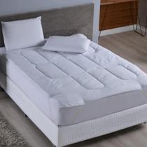 Pillow top toque de Pluma Casal 400 fios Deluxe Estampa:Lisa - 0151LISA