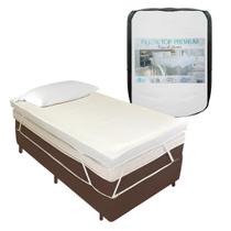 Pillow Top Toque de Plumas Alto Percal 200 Fios Com Zíper Solteiro 88x188x12cm