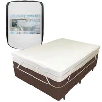 Pillow Top Toque de Plumas Alto Percal 200 Fios Com Zíper Viúva 128x188x12cm