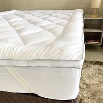 Pillow Top Toque de Plumas Nobless 1000g/m² 6CM - King - Queen - Casal - Appel - Branco - VALE MIXX HOME