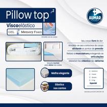 Pillow Top Viscoelástico Gel Infusion Solteiro 0,88 x 1,88 com 8cm