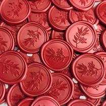 Pilloze, 50 peças de adesivos de cera vermelha, autoadesivos de 3 cm