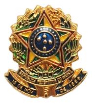 Pim Bótom Broche Brasão Da República Brasil Folheado A Ouro