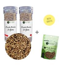 Pimenta Branca Grãos Kit 2 Pote Com Dosador + Refil 50G
