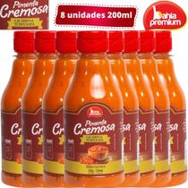 Pimenta Calabresa Temperada Cremosa Gourmet Ardência Moderada Para Churrasco 200ml Bahia Premium 8Unid