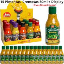 Pimenta Cremosa Goumet Carolina Reaper Extra Forte Azeitonas Kit Display 15un de 80ml Bahia Premium (monte seu kit)