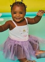 Pimpão Carnaval Unicórnio Branco e Lilás Alphabeto