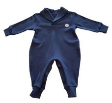 Pimpão gola xale em Algodão Egípcio - Azul Marinho - Corujitos