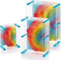 Pin Art Toy Hacaroa 3D Rainbow Plastic para crianças autistas, pacote com 3
