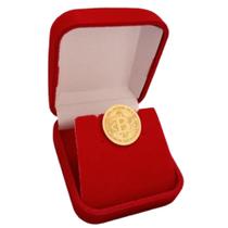 Pin Botton Broche Bitcoin Folheado a Ouro 18k