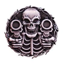 Pin Broche Botton Caveira Esqueleto Crânio Moto Rock Metal - TDR