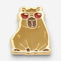 Pin Capivara Óculos Ouro Resinado Pin Capivara Óculos Ouro Resinado