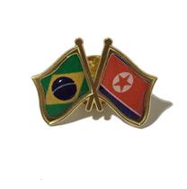 Pin Da Bandeira Do Brasil X Coréia Do Norte
