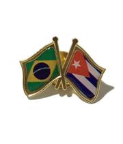 Pin Da Bandeira Do Brasil X Cuba