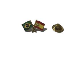 Pin da bandeira do Brasil x Espanha - Mundo Das Bandeiras