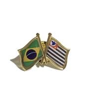 Pin Da Bandeira Do Brasil X Estado De São Paulo