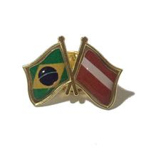 Pin Da Bandeira Do Brasil X Letônia - Mundo Das Bandeiras