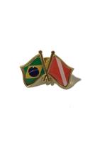Pin Da Bandeira Do Brasil X Mergulho - Mundo Das Bandeiras