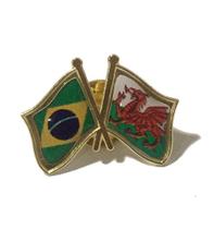 Pin Da Bandeira Do Brasil X País De Gales