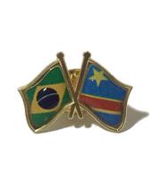 Pin Da Bandeira Do Brasil X República Democrática Do Congo - Mundo Das Bandeiras