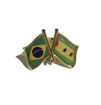 Pin Da Bandeira Do Brasil X São Tomé E Príncipe